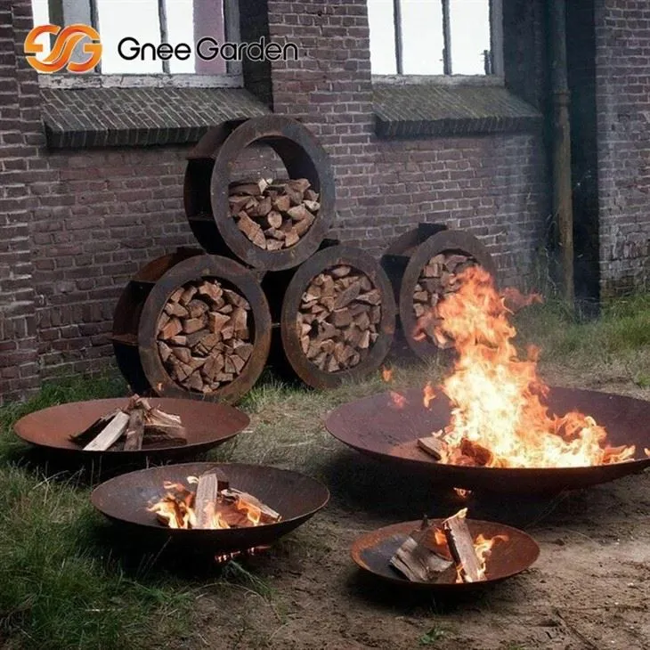 Corten Steel Fire Pit Eco-Friendly Metal Bowl