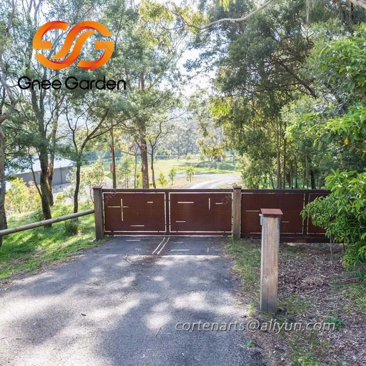 कॉर्टन स्टील बैकयार्ड मेटल गेट दरवाजा