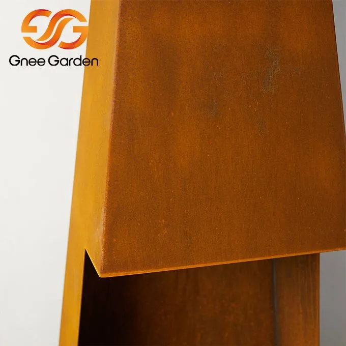 कॉर्टन स्टील फायरप्लेस लकड़ी जलाना