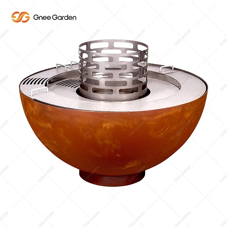 कॉर्टन स्टील वुड बर्निंग रिंग फायर बाउल बारबेक्यू