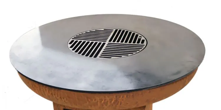 कॉर्टेन स्टील वुड फायर्ड बीबीक्यू ग्रिल