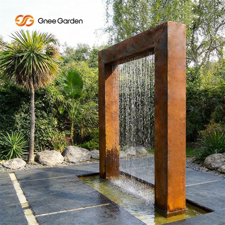 Corten Steel Water Feature Rain Curtain