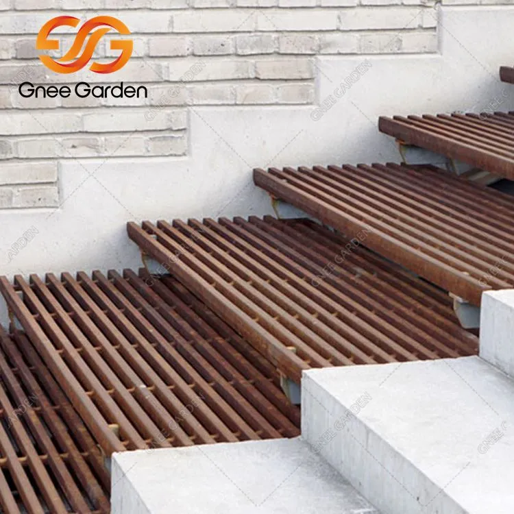 अनुकूलित वेदरिंग स्टील गार्डन सीढ़ियाँ