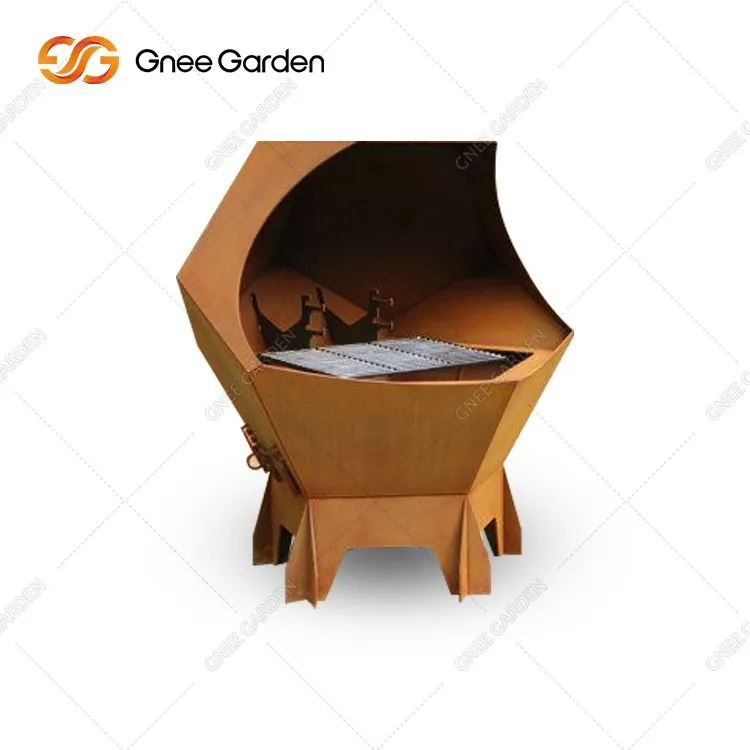 बड़ी कॉर्टन स्टील आउटडोर ग्रिल