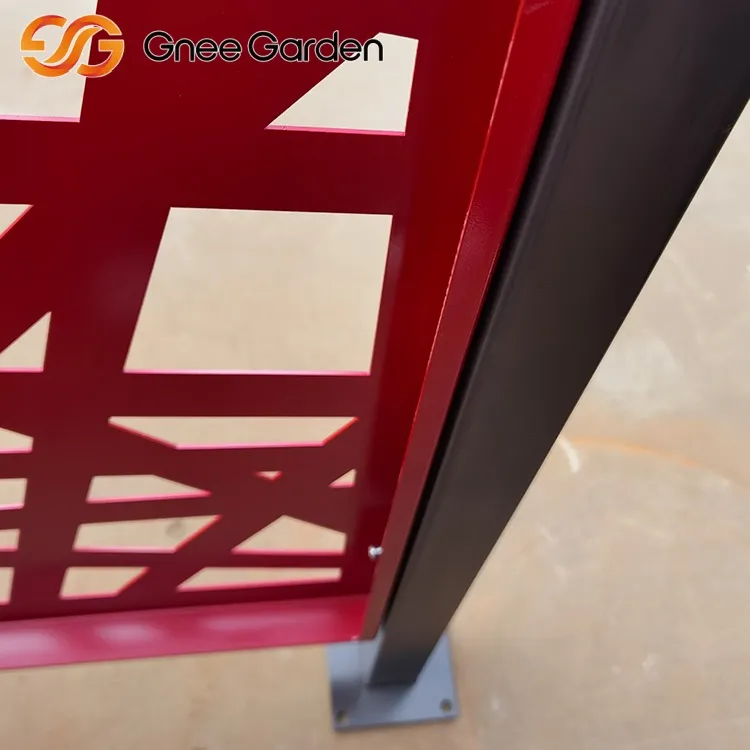 आधुनिक लाल ज्यामितीय डिजाइन स्क्रीन बाड़