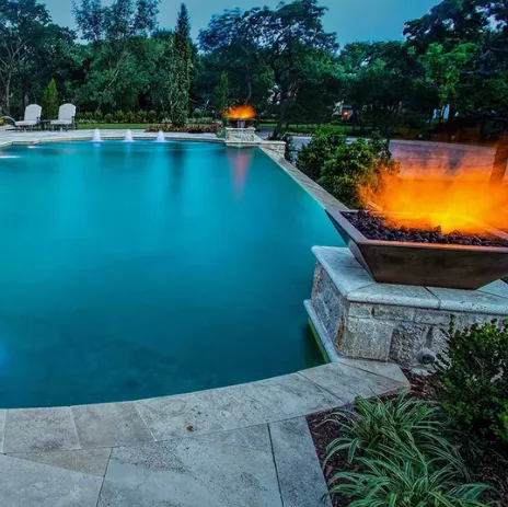 Pool Waterfall Fountain Fire Pit