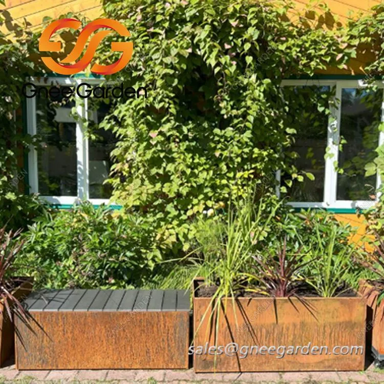 वेदरिंग स्टील स्ट्रीट फर्नीचर